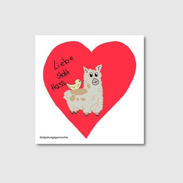 Liebe statt Hass - Sticker